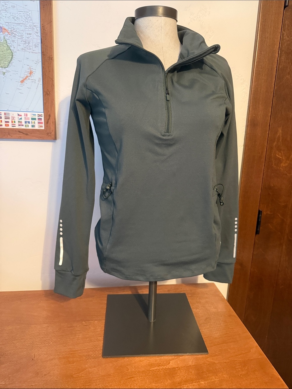 Women's Olive Green Quarter-Zip Pullover